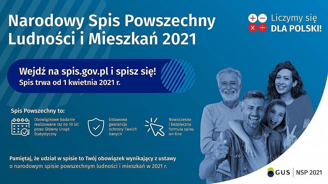 Plakat Narodowy Spis Ludności i Mieszkań 2021