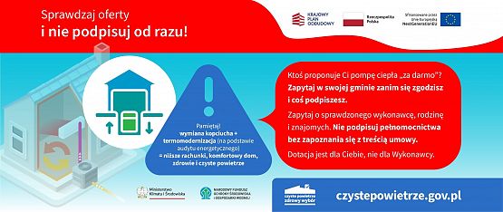 OSTRZEŻENIE dla wnioskodawców i beneficjentów Programu "Czyste Powietrze" grafika