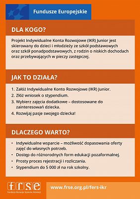 Ogólnopolski projekt Indywidualne Konta Rozwojowe (IKR) Junior grafika