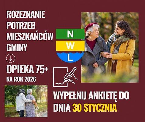 Rozeznanie potrzeb mieszkańców Gminy Nowa Wieś Lęborska w zakresie realizacji programu „Opieka 75+” na 2026 rok grafika