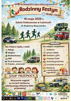 Plakat - festyn rodzinny w Leśnicach grafika
