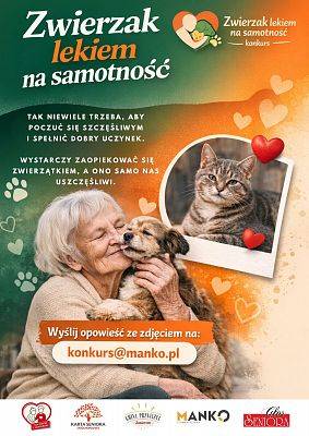 Plakat "Zwierzak lekiem na samotność" grafika